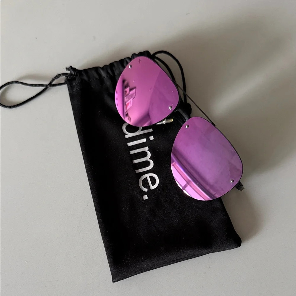 Dime Women's Pink Sunglasses - Picture 1 of 6